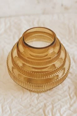 BLOOMINGVILLE FLUTED GLASS TIERED VASE Home