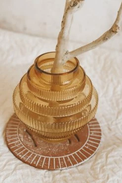 BLOOMINGVILLE FLUTED GLASS TIERED VASE Home