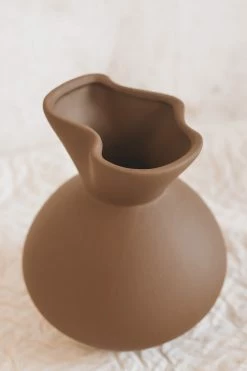BLOOMINGVILLE NEUTRAL LATEX GLAZE STONEWARE VASE · BROWN