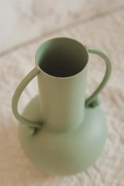 BLOOMINGVILLE TEXTURED METAL VASE W/ HANDLES · GREEN Home