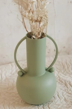 BLOOMINGVILLE TEXTURED METAL VASE W/ HANDLES · GREEN Home