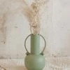 BLOOMINGVILLE TEXTURED METAL VASE W/ HANDLES · GREEN Home