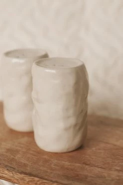 Kittsona SCULPTED STONEWARE SALT + PEPPER SHAKER SET