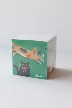 IDLEWILD CO. FUNKY CATS STICKY NOTE CUBE Puzzles + Fun
