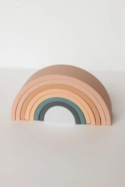 CHEWABLE CHARM LIFESTYLE RAINBOW STACKED TEETHER · MORNING SKY