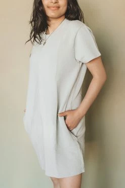 MONO B RIBBED MINERAL WASHED TENNIS DRESS