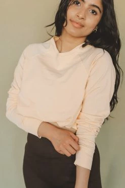 MONO B PIMA COTTON CROPPED BUBBLE TOP