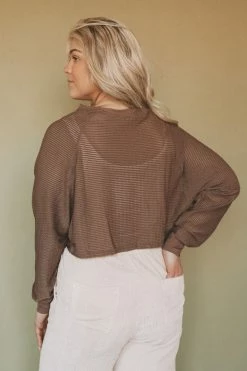 MONO B TEXTURED MESH CROPPED LONG SLEEVE Tops 13 MONO B TEXTURED MESH CROPPED LONG SLEEVE Tops