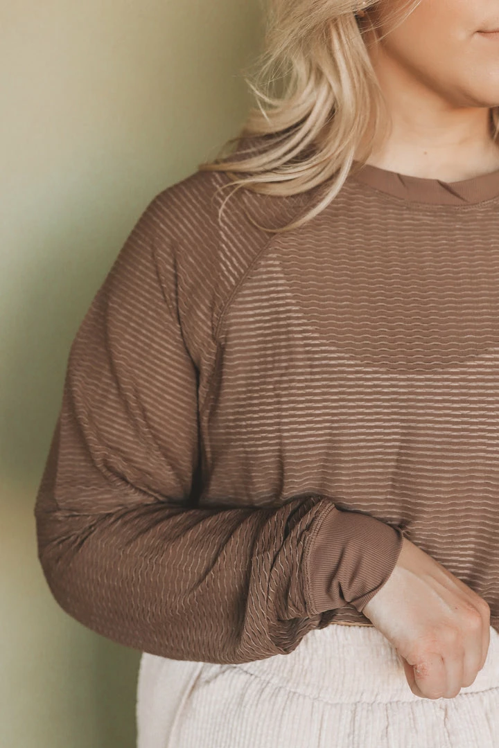 MONO B TEXTURED MESH CROPPED LONG SLEEVE Tops 4 MONO B TEXTURED MESH CROPPED LONG SLEEVE Tops