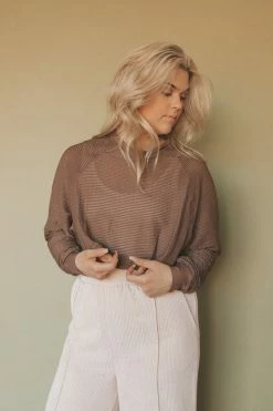 MONO B TEXTURED MESH CROPPED LONG SLEEVE Tops 11 MONO B TEXTURED MESH CROPPED LONG SLEEVE Tops