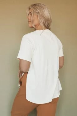 MONO B Tops PIMA COTTON FLOW TOP W/ SIDE SLITS