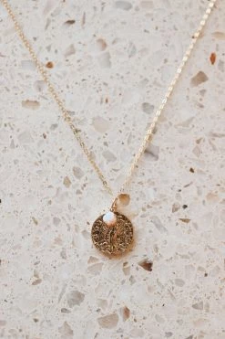 TRUE BY KRISTY JEWELRY GUARDIAN ANGEL OPAL CHARM NECKLACE ACCESSORIES