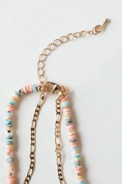 THE LUCKY COLLECTIVE PASTEL BEAD LAYERED NECKLACE
