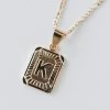 GOOD KARMA DESIGNS LUXE RECTANGLE INITIAL NECKLACE