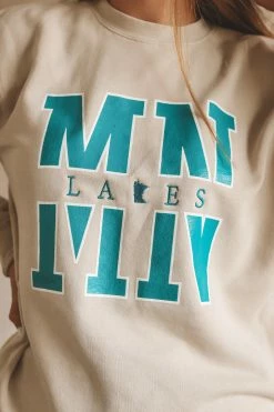 KITTSONA CUSTOM CLOTHING MN LAKES THROWBACK CREWNECK Crewneck Sweatshirts