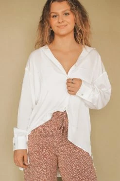 MISS LOVE GWEN BUTTON DOWN BLOUSE