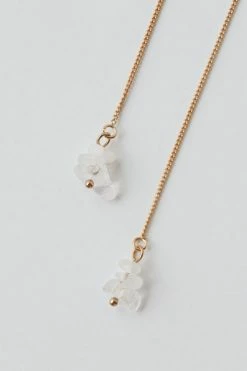 CEDAR AND CYPRESS DESIGNS ACCESSORIES MOONSTONE THREADER EARRINGS