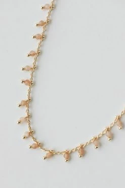 CEDAR AND CYPRESS DESIGNS LEILA NECKLACE · PEACH MOONSTONE ACCESSORIES