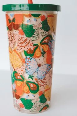 BAN.DO SIP SIP TUMBLER W/ STRAW · BERRY BUTTERFLIES