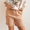 EMORY PARK JUST PEACHY KNIT SHORTS