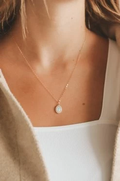 TRUE BY KRISTY JEWELRY ACCESSORIES LOURDES VIRGIN MARY CHARM NECKLACE