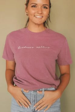 HumanKIND Tops KINDNESS MATTERS EMBROIDERED TEE