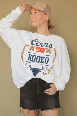 RECYCLED KARMA COORS BANQUET RODEO PULLOVER Crewneck Sweatshirts