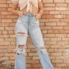 FLYING MONKEY Bottoms CLAIRE DISTRESSED 90'S JEANS