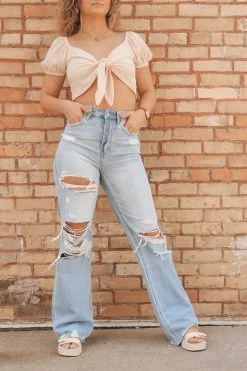 FLYING MONKEY Bottoms CLAIRE DISTRESSED 90'S JEANS