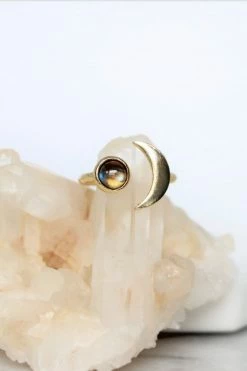 MESA BLUE LABRADORITE CRESCENT RING