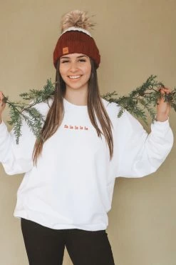 HumanKIND Crewneck Sweatshirts FA LA LA LA LA EMBROIDERED CREWNECK