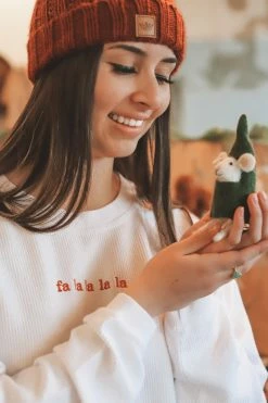 HumanKIND Crewneck Sweatshirts FA LA LA LA LA EMBROIDERED CREWNECK