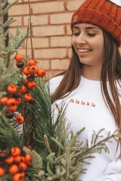 HumanKIND Crewneck Sweatshirts FA LA LA LA LA EMBROIDERED CREWNECK