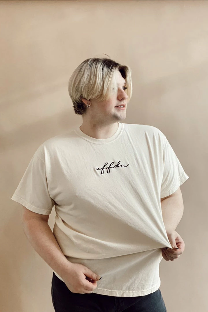 HumanKIND UFFDA SCRIPT EMBROIDERED TEE Tees 3 HumanKIND UFFDA SCRIPT EMBROIDERED TEE Tees