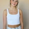 NIKIBIKI Crop Tops RIBBED SQUARE NECK CROP TOP