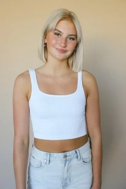 NIKIBIKI Crop Tops RIBBED SQUARE NECK CROP TOP